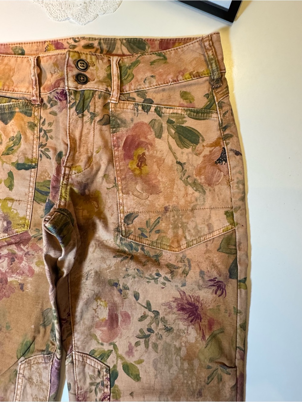 Pilcro Anthropologie The Wanderer Floral Button-Fly Pants Jeans size 27 - Picture 5 of 13
